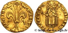 Feudal coins PROVENCE - ARCHDIOCESE OF ARLES - ETIENNE II DE LA GARDE Type : Florin d'or  Date : c. 1340-1370  Mint name / Town : Arles  Metal : gold  Millesimal fineness : 906  ‰ Diameter : 20,5  mm 