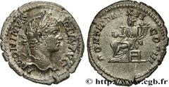 Roman coins CARACALLA Type : Denier  Date : 209  Mint name / Town : Rome  Metal : silver  Millesimal fineness : 550  ‰ Diameter : 20,5  mm Orientation dies : 1  h. Weight : 3,20  g. Officine : 3e  Obv