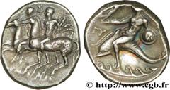 CALABRE - TARENTE(281-272 avant J.-C.)Pyrrhus stratège, roi d'Epire(295-272 avant J.-C.) Nomos, statère ou didrachme N° v34_0008    Date : c. 275 AC. Nom de l'atelier : Tarente Métal : argent Diamètre