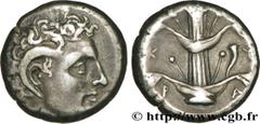 CYRENAدQUE - CYRENE(IIIe siècle avant J.-C.) Statère N° v34_0315    Date : c. 250 AC. Nom de l'atelier : Cyrène Métal : argent Diamètre : 18,5mm Axe des coins : 6h. Poids : 7,83g. Degré de rareté : R2