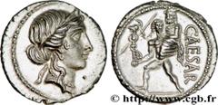 JULES CESAR(13/07/100-15/03/44 avant J.-C.)Caius Julius Cوsar Denier N° v34_0404    Date : 47-46 AC. Nom de l'atelier : Afrique, avec César Métal : argent Diamètre : 17,5mm Axe des coins : 6h. Poids :