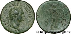 DOMITIEN(12/69-18/09/96)Titus Flavius DomitianusCésar sous Titus(24/06/79-13/09/81) Sesterce, (GB, ئ 36) N° v34_0463    Date : 80 Nom de l'atelier : Rome Métal : bronze Diamètre : 33mm Axe des coins :