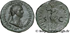 DOMITIEN(12/69-18/09/96)Titus Flavius Domitianus Auguste(13/09/81-18/09/96) Dupondius, (MB, ئ 27) N° v34_0469    Date : 85 Nom de l'atelier : Rome Métal : bronze Diamètre : 27mm Axe des coins : 6h. Po
