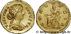 FAUSTINE JEUNE(+175)Annia Galeria FaustinaAugusta(146-175) Aureus N° v34_0539    Date : 161-175 Nom de l'atelier : Rome Métal : or Diamètre : 19,5mm Axe des coins : 12h. Poids : 7,18g. Degré de rareté