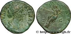 DIVA FAUSTINA(+175)Annia Galeria FaustinaConsécration de Marc Aurèle Sesterce (GB, ئ 30) N° v34_0546    Date : 176 Nom de l'atelier : Rome Métal : bronze Diamètre : 30mm Axe des coins : 12h. Poids : 2