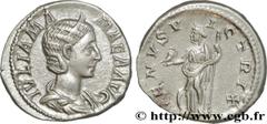 JULIA MAMEE(+235)Julia MamaeaFille de Julia Mوsa, mère d'Alexandre Sévère - Augusta(221-235) Denier N° v34_0644    Date : 231 Nom de l'atelier : Rome Métal : argent Diamètre : 18mm Axe des coins : 12h