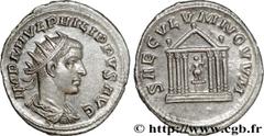 PHILIPPE II(05/244-09/249)Marcus Julius PhilippusAuguste(04/247-09/249) Antoninien N° v34_0692    Date : 249 Nom de l'atelier : Syrie, Antioche Métal : billon Diamètre : 23,5mm Axe des coins : 6h. Poi