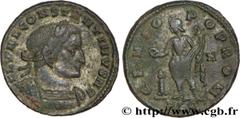CONSTANTIN Ier LE GRAND(25/07/306-22/05/337)Flavius Valerius ConstantinusCésar(25/06/306-25/12/307) Follis ou nummus N° v34_0910    Date : été 307 Nom de l'atelier : Lyonnaise, Lyon Métal : cuivre Dia