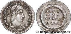 CONSTANCE II(8/11/324-3/11/361)Flavius Julius Valerius ConstantiusAuguste(9/09/337-3/11/361) Silique N° v34_1024    Date : 360-361 Nom de l'atelier : Lyonnaise, Lyon Métal : argent Diamètre : 17mm Axe
