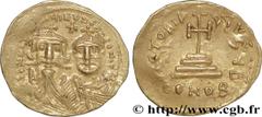 HERACLIUS et HERACLIUS CONSTANTIN(22/01/613-4/07/638) Solidus N° v34_1091    Date : 626-629 Nom de l'atelier : Constantinople Métal : or Diamètre : 20,5mm Axe des coins : 6h. Poids : 4,34g. Degré de r
