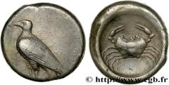 Greek Coins SICILY - AKRAGAS Type : Didrachme  Date : c. 500-495 AC.  Mint name / Town : Agrigente, Sicile  Metal : silver  Diameter : 20  mm Orientation dies : 9  h. Weight : 8,75  g. Rarity : R2  Ob
