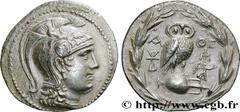 Greek Coins ATTICA - ATHENS Type : Tétradrachme stéphanophore  Date : c. 165-142 AC.  Mint name / Town : Attique, Athènes  Metal : silver  Diameter : 33  mm Orientation dies : 1  h. Weight : 16,49  g.