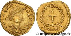 Roman coins JULIUS NEPOS Type : Tremissis  Date : 474-475  Mint name / Town : Ravenne ?  Metal : gold  Millesimal fineness : 1000  ‰ Diameter : 14,5  mm Orientation dies : 12  h. Weight : 1,48  g. Rar
