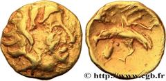 Celtic coins GALLIA - CARNUTES (Beauce area) Type : Huitième de statère d’or à l’aigle, à la mèche tombant sur le front  Date : Ier siècle avant J.-C.  Mint name / Town : Chartres (28)  Metal : gold  