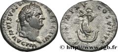 Roman coins TITUS Type : Denier  Date : 80  Mint name / Town : Rome  Metal : silver  Millesimal fineness : 900  ‰ Diameter : 17,5  mm Orientation dies : 12  h. Weight : 3,16  g. Rarity : R1  Obverse l