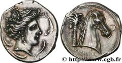 Greek Coins SICILY - SICULO-PUNIC - ENTELLA Type : Tétradrachme  Date : c. 320/315 - 305/300 AC.  Mint name / Town : Entella, Sicile  Metal : silver  Diameter : 29,5  mm Orientation dies : 10  h. Weig