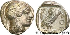 Greek Coins ATTICA - ATHENS Type : Tétradrachme  Date : c. 430 AC.  Mint name / Town : Athènes  Metal : silver  Diameter : 24  mm Orientation dies : 2  h. Weight : 17,21  g. Obverse legend : Anépigrap