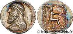Greek Coins PARTHIA - PARTHIAN KINGDOM - MITHRADATES II Type : Tetradrachme  Date : c. 100 AC.  Mint name / Town : Parthie, Rhagæ (Téhéran)  Metal : silver  Diameter : 29  mm Orientation dies : 12  h.