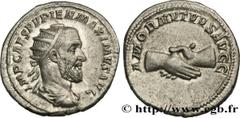 Roman coins PUPIENUS Type : Antoninien  Date : 238  Mint name / Town : Rome  Metal : silver  Millesimal fineness : 500  ‰ Diameter : 21,5  mm Orientation dies : 12  h. Weight : 4,76  g. Rarity : R1  O