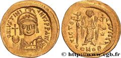 Byzantine coins JUSTINIAN I Type : Solidus  Date : 542-565  Mint name / Town : Constantinople  Metal : gold  Millesimal fineness : 1000  ‰ Diameter : 19,5  mm Orientation dies : 6  h. Weight : 4,47  g