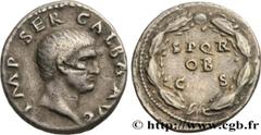 Roman coins GALBA Type : Denier  Date : septembre - décembre  Date : 68  Mint name / Town : Rome  Metal : silver  Millesimal fineness : 900  ‰ Diameter : 19  mm Orientation dies : 5  h. Weight : 3,33 