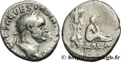 Roman coins VESPASIAN Type : Denier  Date : 70  Mint name / Town : Rome  Metal : silver  Millesimal fineness : 900  ‰ Diameter : 17,5  mm Orientation dies : 6  h. Weight : 3,41  g. Rarity : R2  Obvers