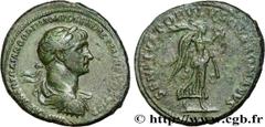 Roman coins TRAJANUS Type : As  Date : decennalia  Date : 116  Mint name / Town : Rome  Metal : copper  Diameter : 27  mm Orientation dies : 6  h. Weight : 11,01  g. Rarity : R1  Obverse legend : IMP 