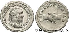 Roman coins PUPIENUS Type : Antoninien  Date : 238  Mint name / Town : Rome  Metal : silver  Millesimal fineness : 500  ‰ Diameter : 22,5  mm Orientation dies : 1  h. Weight : 4,49  g. Rarity : R1  Ob