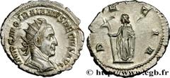 Roman coins TRAJAN DECIUS Type : Antoninien  Date : 250  Mint name / Town : Rome  Metal : billon  Millesimal fineness : 400  ‰ Diameter : 21,5  mm Orientation dies : 12  h. Weight : 4,43  g. Officine 