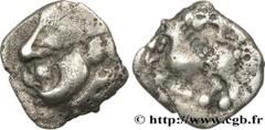 Celtic coins HELVETII - VINDELICI (Germania, currently South Germany) Type : Denier d'argent au rameau  Date : c. 80-50 AC.  Metal : silver  Diameter : 14  mm Orientation dies : 9  h. Weight : 1,63  g