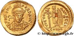 Roman coins ZENO Type : Solidus  Date : c. 476-491  Mint name / Town : Constantinople  Metal : gold  Diameter : 20,5  mm Orientation dies : 6  h. Weight : 4,44  g. Rarity : R2  Officine : 6e  Obverse 
