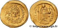 Byzantine coins JUSTINIAN I Type : Solidus  Date : 542-565  Mint name / Town : Constantinople  Metal : gold  Millesimal fineness : 1000  ‰ Diameter : 20,5  mm Orientation dies : 6  h. Weight : 4,38  g