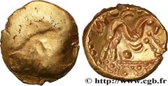 Celtic coins AMBIANI (Area of Amiens) Type : Statère d'or uniface  Date : c. 60-50 AC.  Mint name / Town : Amiens (80)  Metal : gold  Diameter : 18  mm Weight : 6,22  g. Rarity : R1  Obverse legend : 