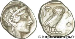 ATTIQUE - ATHENES(Ve siècle avant J.-C.) Tétradrachme N° v36_0138    Date : c. 420 AC. Nom de l'atelier : Athènes Métal : argent Diamètre : 25,5mm Axe des coins : 9h. Poids : 17,14g. Etat de conservat
