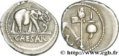 JULES CESAR(13/07/100-15/03/44 avant J.-C.)Caius Julius Cوsar Denier N° v36_0344    Date : 49 AC. Nom de l'atelier : Gaule ou Italie Métal : argent Diamètre : 18,5mm Axe des coins : 4h. Poids : 3,88g.
