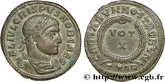 CRISPUS(1/04/317-09/326)Flavius Julius CrispusCésar(317-326) Centenionalis ou nummus N° v36_0963    Date : 322-324 Nom de l'atelier : Arles Métal : cuivre Diamètre : 19,5mm Axe des coins : 6h. Poids :