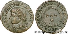 CONSTANTIN II(1/03/317-04/340)Flavius Claudius Julius ConstantinusCésar(1/03/317-9/09/337) Centenionalis ou nummus N° v36_0967    Date : 322-324 Nom de l'atelier : Arles Métal : cuivre Diamètre : 17,5