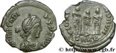 ARCADIUS(19/01/383-1/05/408)Flavius Arcadius Nummus, (PB, ئ 3) N° v36_1111    Date : 406-408 Nom de l'atelier : Hellespont, Cyzique Métal : cuivre Diamètre : 16mm Axe des coins : 6h. Poids : 1,74g. De