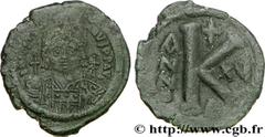 JUSTINIEN Ier(1/08/527-14/11/565) Demi-follis N° v36_1144    Date : 541-542 Nom de l'atelier : Nicomédie Métal : cuivre Diamètre : 31mm Axe des coins : 7h. Poids : 10,88g. Degré de rareté : R1 Etat de