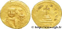 HERACLIUS et HERACLIUS CONSTANTIN(22/01/613-4/07/638) Solidus N° v36_1168    Date : 616-625 Nom de l'atelier : Constantinople Métal : or Diamètre : 20mm Axe des coins : 6h. Poids : 4,13g. Etat de cons
