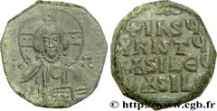 BASILE II et CONSTANTIN VIII(10/01/976-15/12/1025) Follis anonyme, imitation N° v36_1190    Date : c. 1025 Nom de l'atelier : Constantinople Métal : cuivre Diamètre : 26mm Axe des coins : 6h. Poids : 