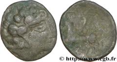 LEMOVICES (Région de Limoges)(IIe - Ier siècles avant J.-C.) Drachme de billon au carnyx, tête à droite N° v36_1277    Date : c. 80-60 AC. Métal : billon Diamètre : 16,5mm Axe des coins : 1h. Poids : 