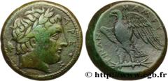 Greek Coins SICILY - MESSANA Type : Litra  Date : c. 264-241 AC.  Mint name / Town : Messine, Sicile  Metal : bronze  Diameter : 26,5  mm Orientation dies : 6  h. Weight : 15,59  g. Rarity : R2  Obver