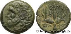Greek Coins SICILY - SYRACUSE Type : Litra  Date : c. 240-215 AC.  Mint name / Town : Syracuse, Sicile  Metal : bronze  Diameter : 19,5  mm Orientation dies : 2  h. Weight : 5,99  g. Rarity : R1  Obve