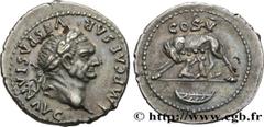 Roman coins VESPASIAN Type : Denier  Date : 77  Mint name / Town : Rome  Metal : silver  Millesimal fineness : 900  ‰ Diameter : 20,5  mm Orientation dies : 6  h. Weight : 3,18  g. Rarity : R3  Obvers