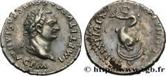 Roman coins TITUS Type : Denier  Date : 80  Mint name / Town : Rome  Metal : silver  Millesimal fineness : 900  ‰ Diameter : 19  mm Orientation dies : 12  h. Weight : 3,04  g. Rarity : R1  Obverse leg
