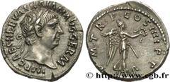 Roman coins TRAJANUS Type : Denier  Date : 102  Mint name / Town : Rome  Metal : silver  Millesimal fineness : 900  ‰ Diameter : 19  mm Orientation dies : 6  h. Weight : 3,39  g. Rarity : R1  Officine