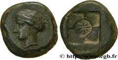 Greek Coins SICILY - SYRACUSE Type : Hemilitron  Date : c. 405 AC.  Mint name / Town : Syracuse, Sicile  Metal : bronze  Diameter : 16,5  mm Weight : 4,99  g. Rarity : R1  Obverse description : Tête d
