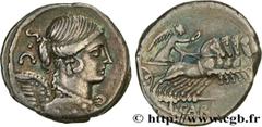 Roman coins CARISIA Type : Denier  Date : 46 AC.  Mint name / Town : Rome  Metal : silver  Millesimal fineness : 950  ‰ Diameter : 17,5  mm Orientation dies : 1  h. Weight : 3,88  g. Rarity : R1  Obve