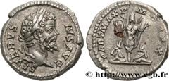 Roman coins SEPTIMIUS SEVERUS Type : Denier  Date : 201  Mint name / Town : Rome  Metal : silver  Millesimal fineness : 550  ‰ Diameter : 18  mm Orientation dies : 6  h. Weight : 3,14  g. Officine : 1